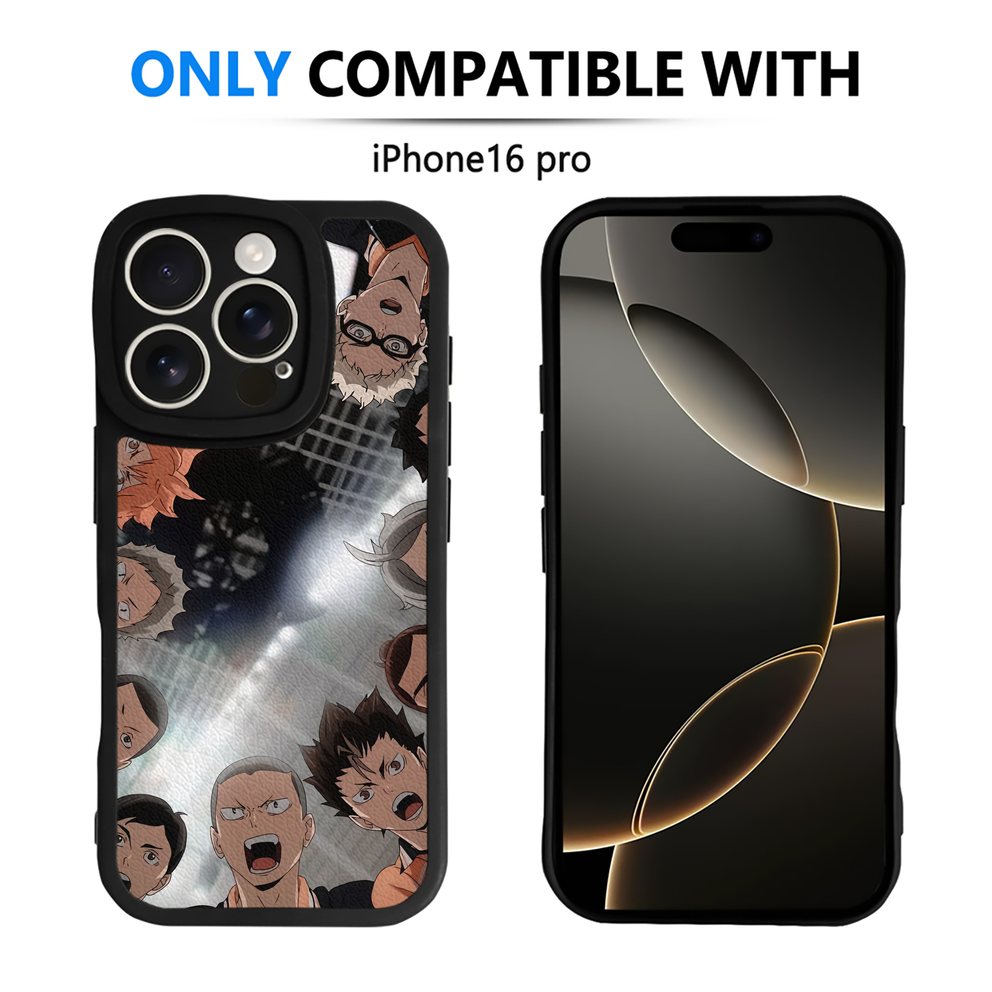 （画像用） ハイキュー!! Haikyu!! 【iPhone 16シリーズ対応】シリコンスマホケース（レザー調） 材質：シリコン